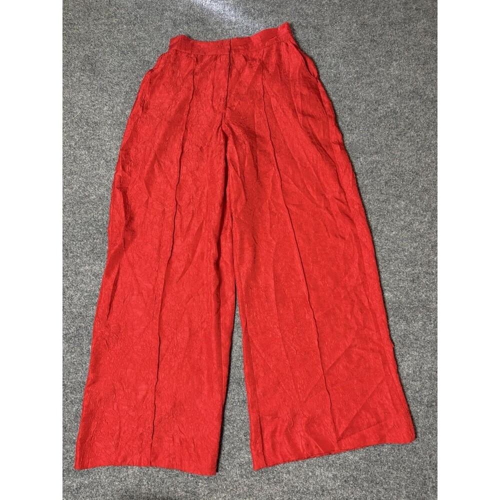 House Of Harlow 1960 Dress Pants Womens XS Red Wide Leg Elastic Waist Crepe